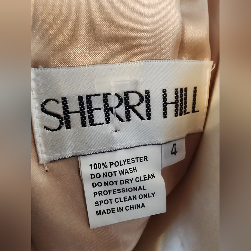 Sherri Hill Nude and Black Beaded Halter Prom Dress - Picture 13 of 16